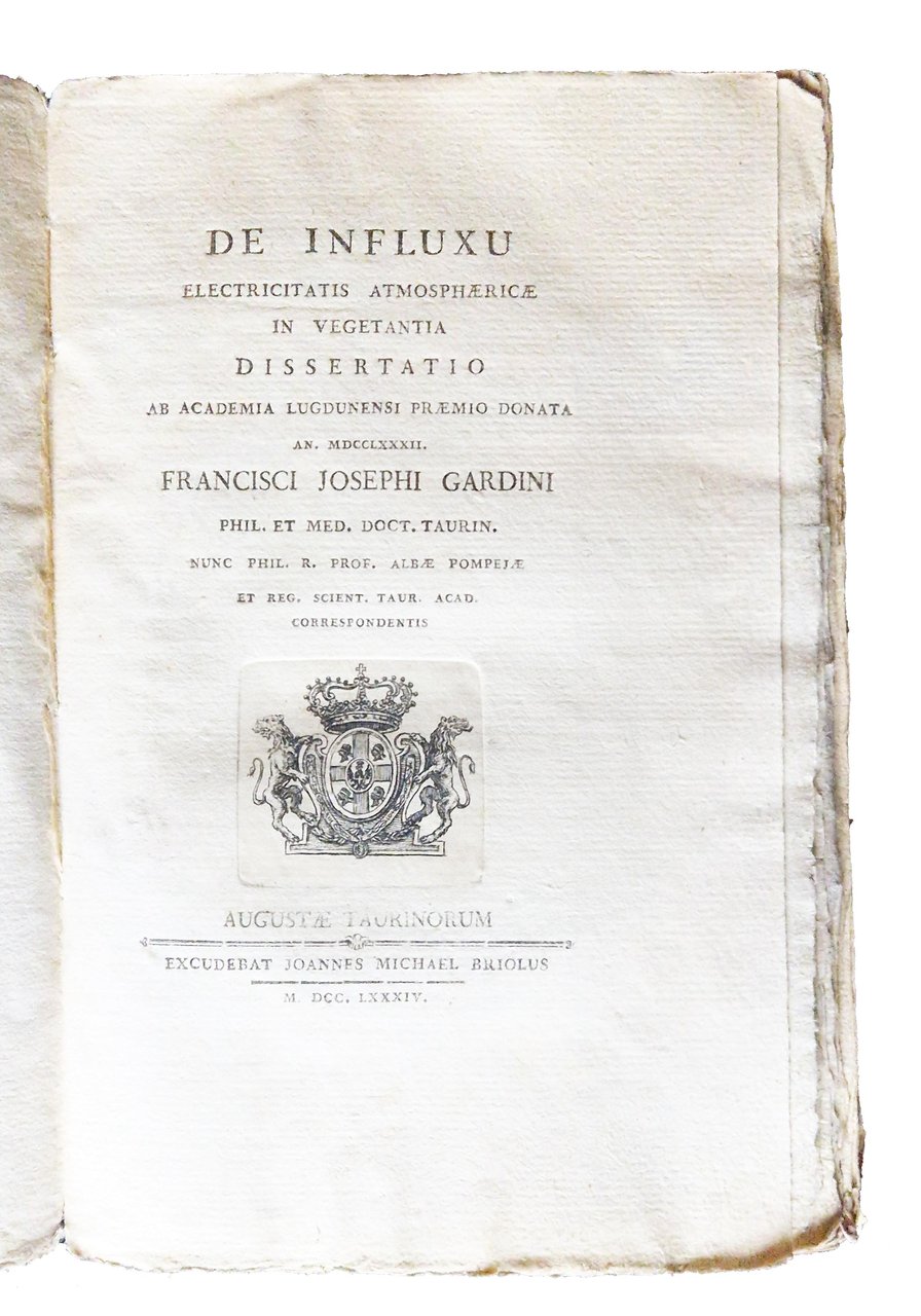 De influxu electricitatis atmosphaericae in vegetantia dissertatio ab Academia Lugdunensi … | Immagine principale