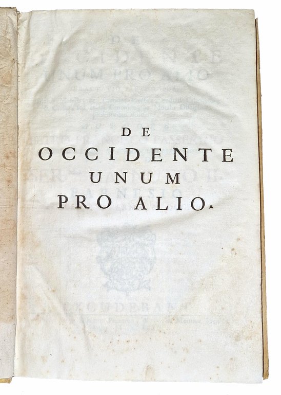 De occidente unum pro alio tractatio methodica, juridico-moralis, ac theorico-practica, … | Immagine Gallery 3