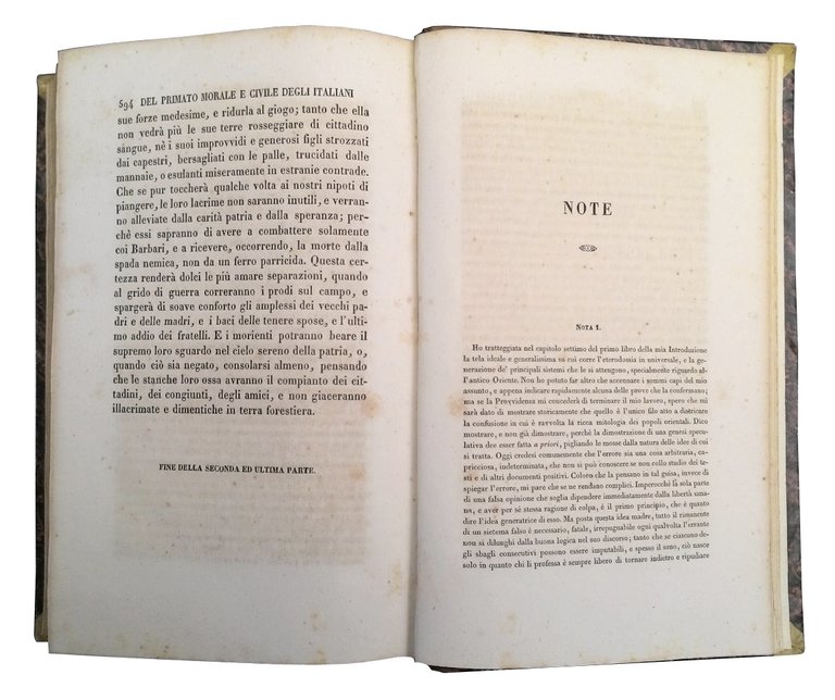 Del primato morale e civile degli italiani per Vincenzo Gioberti.