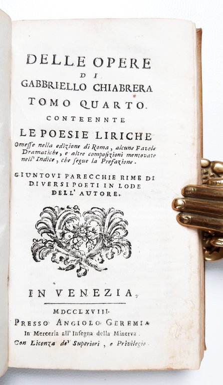 Delle opere di Gabbriello Chiabrera. In questa ultima impressione tutte …