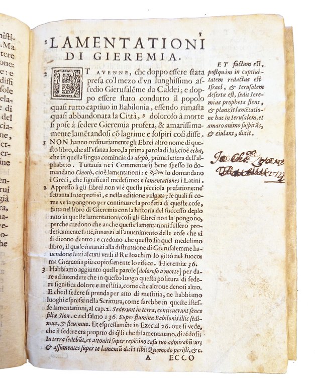 Dichiaratione delle lamentationi di Gieremia profeta. Fatta dal r.p.f. Francesco …