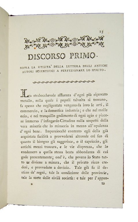 Discorsi dell'abate Antonio Pinazzo, reggente de’ Regi studi di Mantova …