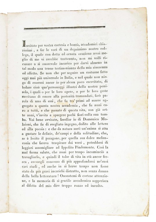 Elogio storico di Domenico Molaioni letto nell'Accademia Tiberina nella tornata …