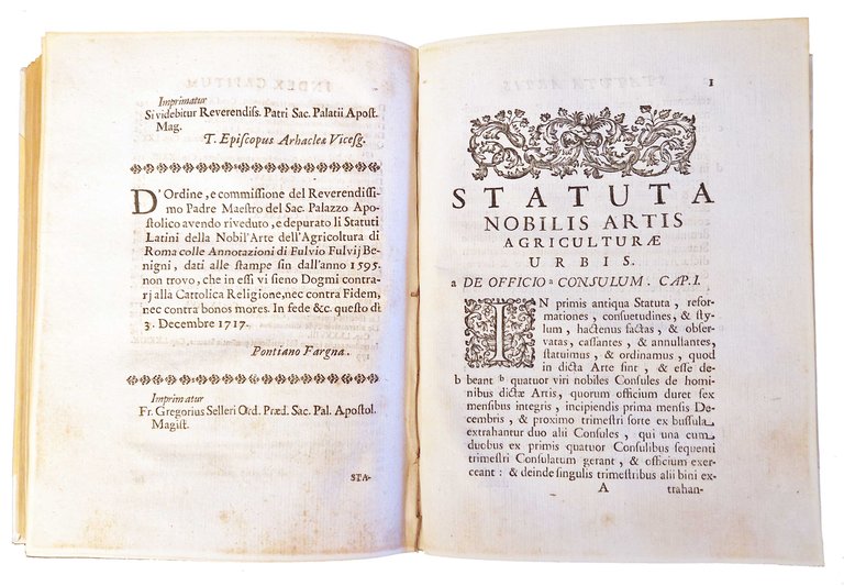 Gli statuti dell’agricoltura, con varie osservazioni, bolle, decisioni della S. …
