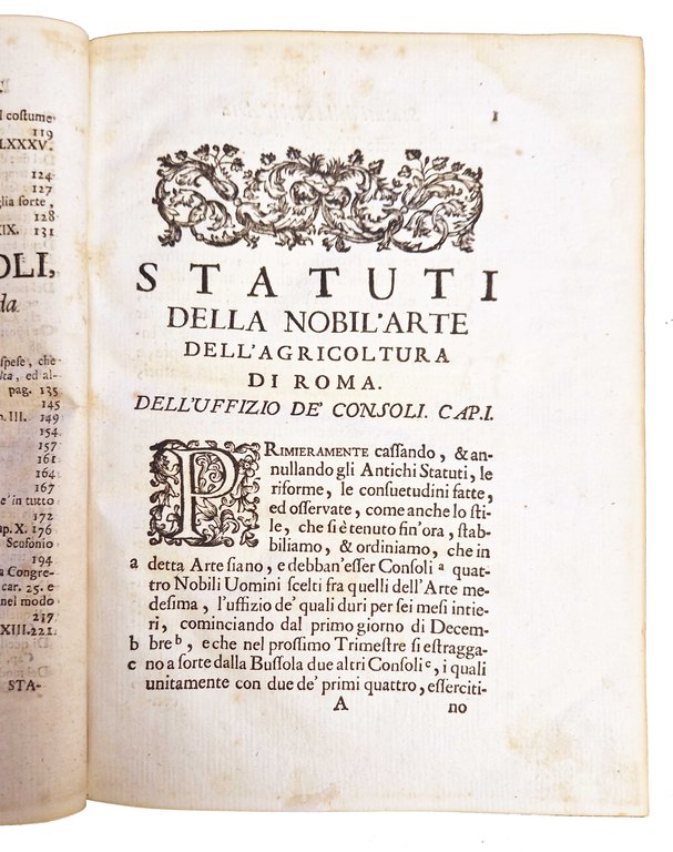 Gli statuti dell’agricoltura, con varie osservazioni, bolle, decisioni della S. …