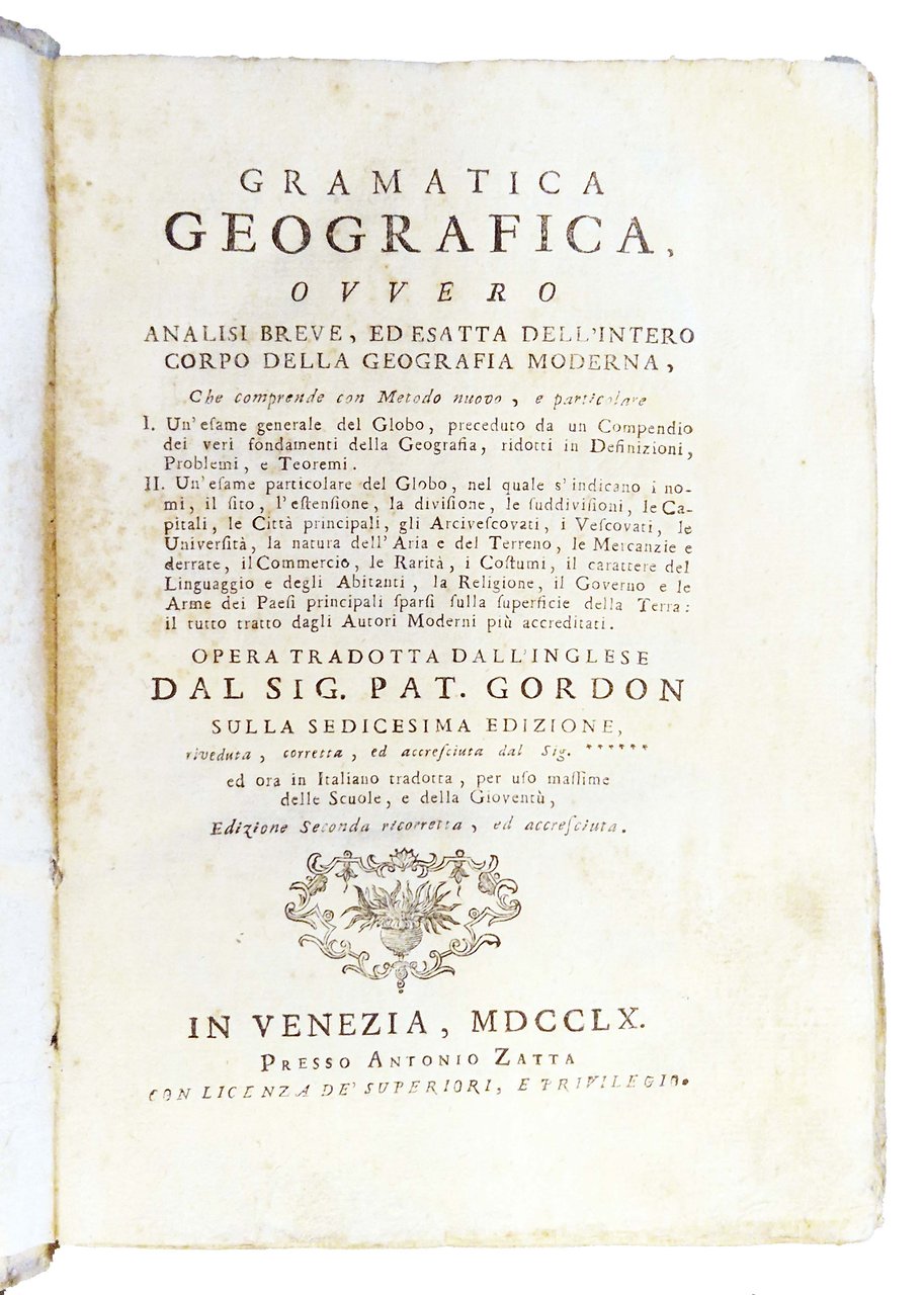 Gramatica geografica, ovvero analisi breve, ed esatta dell'intero corpo della … | Immagine principale