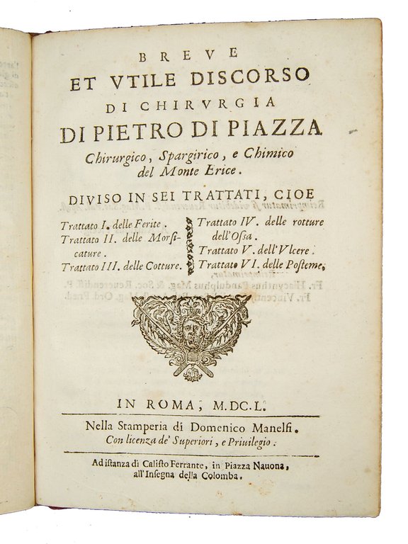 Il chirurgo trattato breve di Tarduccio Salvi da Macerata. Diviso …