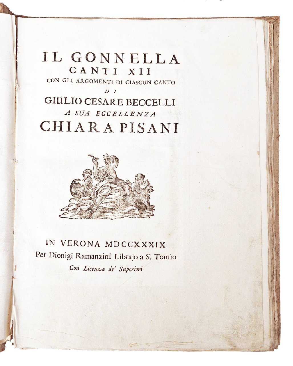 Il Gonnella canti XII. con gli argomenti di ciascun canto …