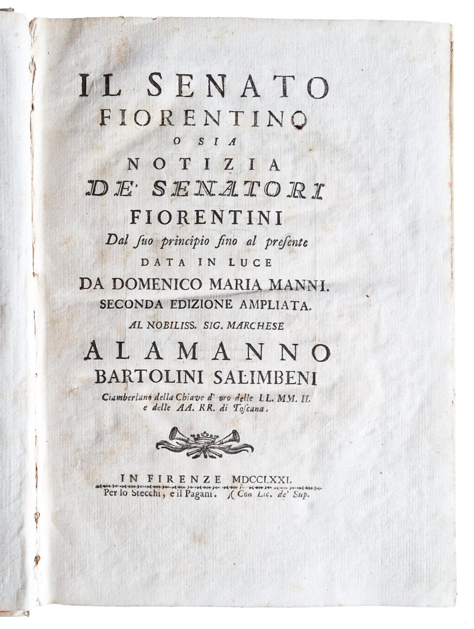 Il Senato fiorentino o sia notizia de' senatori fiorentini dal … | Immagine principale