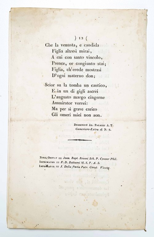 Il tre luglio di D. Teresa Orsini Principessa Doria Pamphilj. …