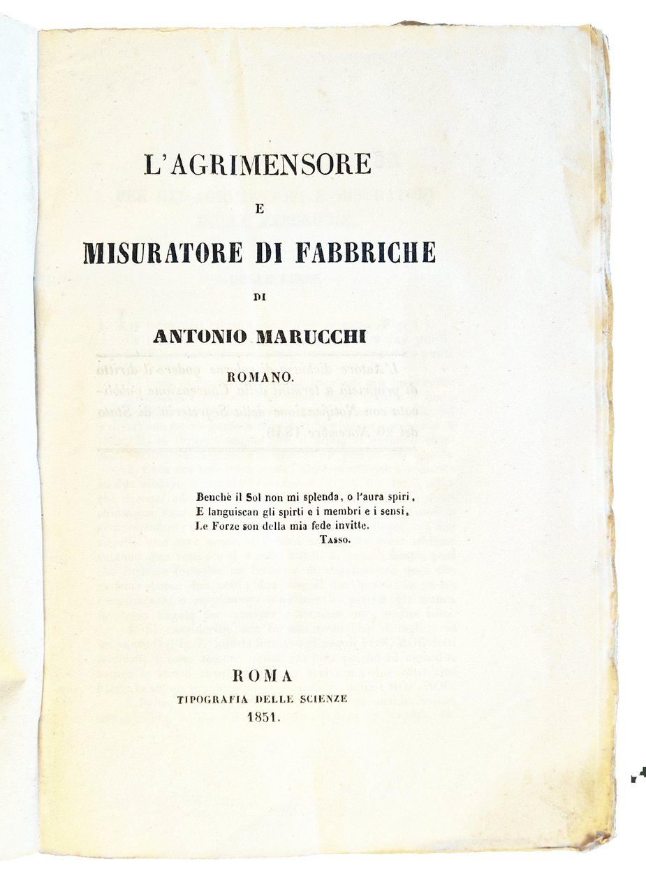 L'agrimensore e misuratore di fabbriche di Antonio Marucchi romano. | Immagine principale