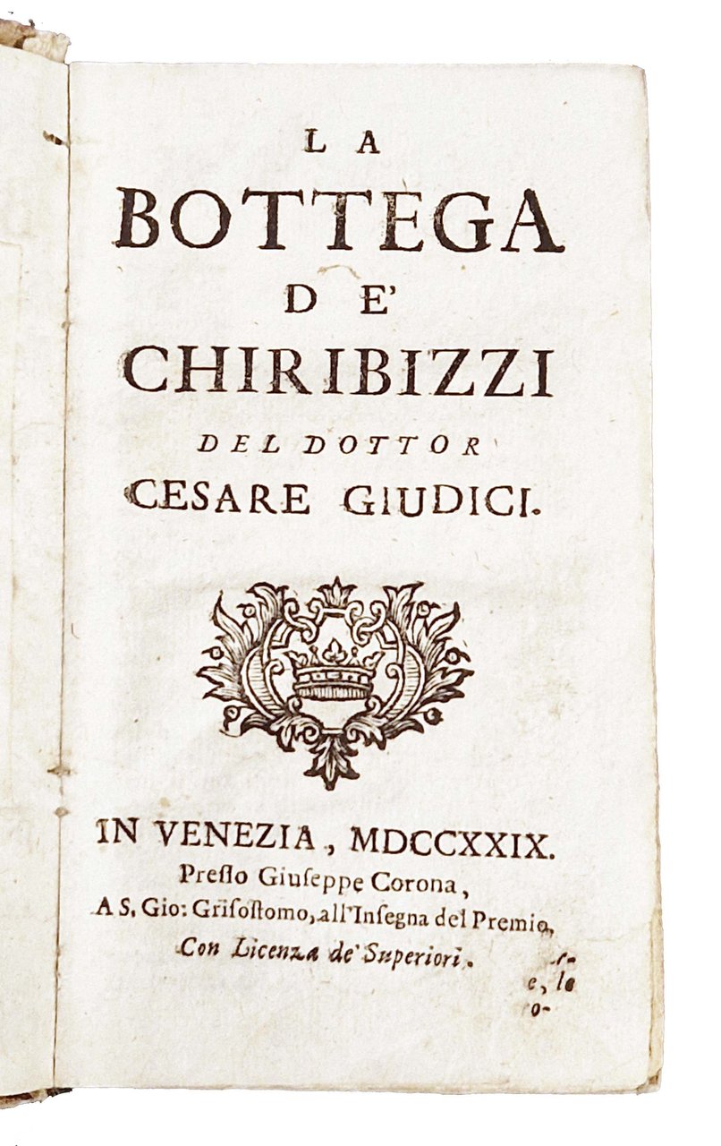 La bottega de' Chiribizzi del dottor Cesare Giudici. | Immagine principale