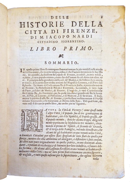 Le storie della citta di Firenze di M. Iacopo Nardi …