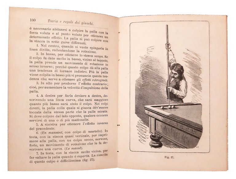 Manuale del biliardo. Con 79 incisioni.