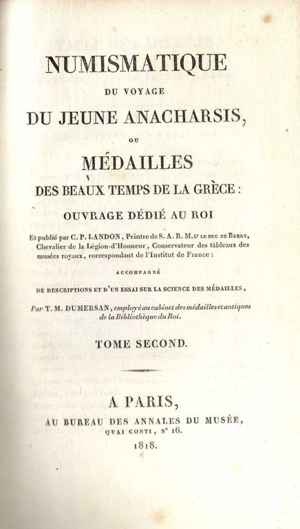 Numismatique du voyage du jeune Anacharsis, ou médailles des beaux …