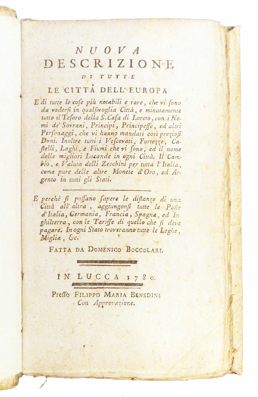 Nuova descrizione di tutte le città dell'Europa e di tutte … | Immagine principale