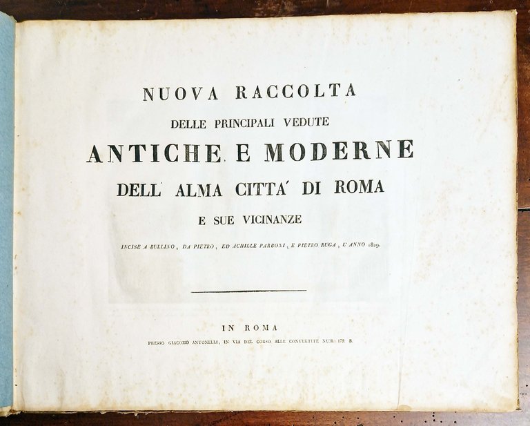 Nuova raccolta delle principali vedute antiche e moderne dell'alma città …