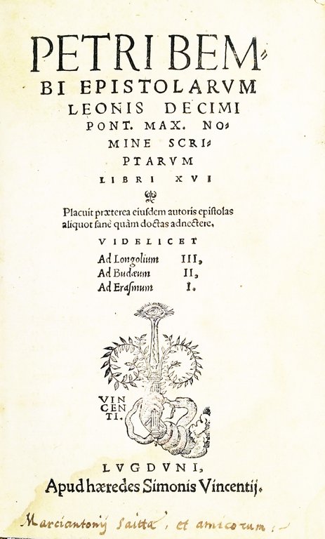 Petri Bembi Epistolarum Leonis Decimi Pont. Max. nomine scriptarum libri …