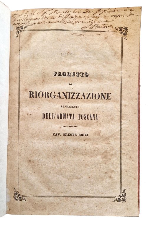 Progetto di riorganizzazione permanente dell'Armata Toscana del capitano Cav. Oreste … | Immagine Gallery 2