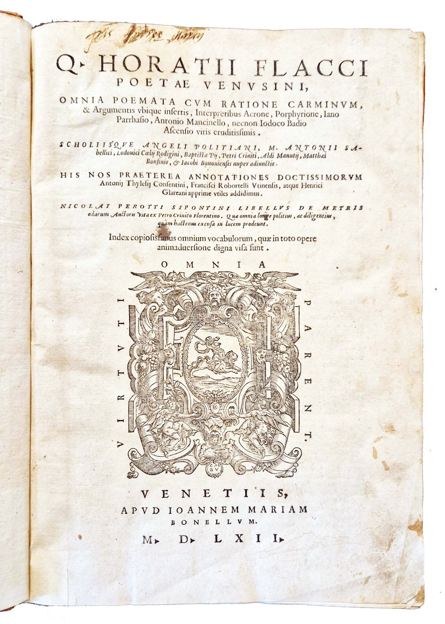 Q. Horatii Flacci poetae Venusini, Omnia poemata cum ratione carminum, … | Immagine principale
