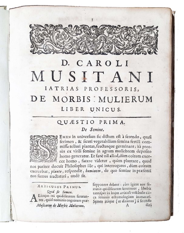 R.D. Caroli Musitani […] De morbis mulierum tractatus cui quaestiones …