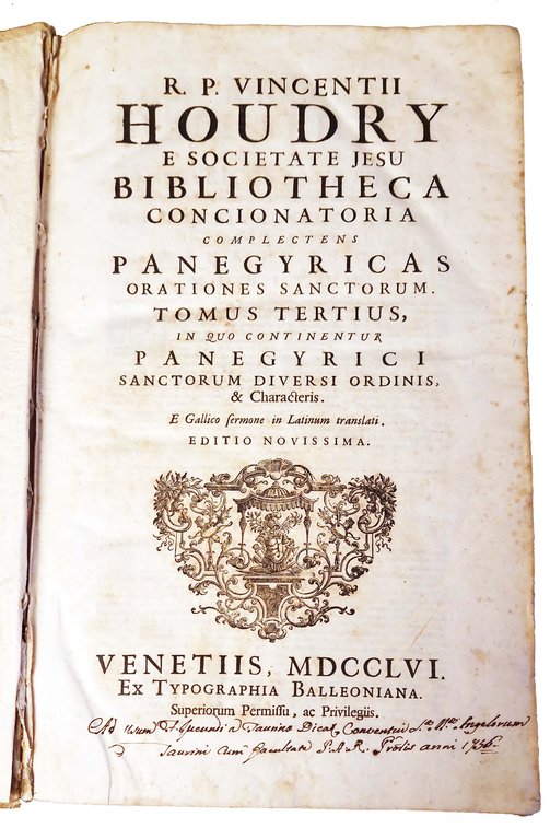 R. P. Vincentii Houdry e Societate Jesu Bibliotheca concionatoria complectens …