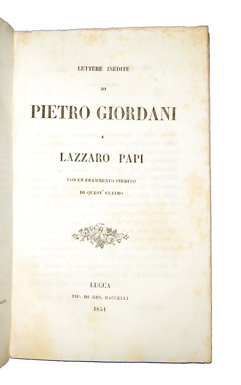 Raccolta di quattro lettere: [1.]: Metastasio, Pietro. Lettere inedite dell'Abate …