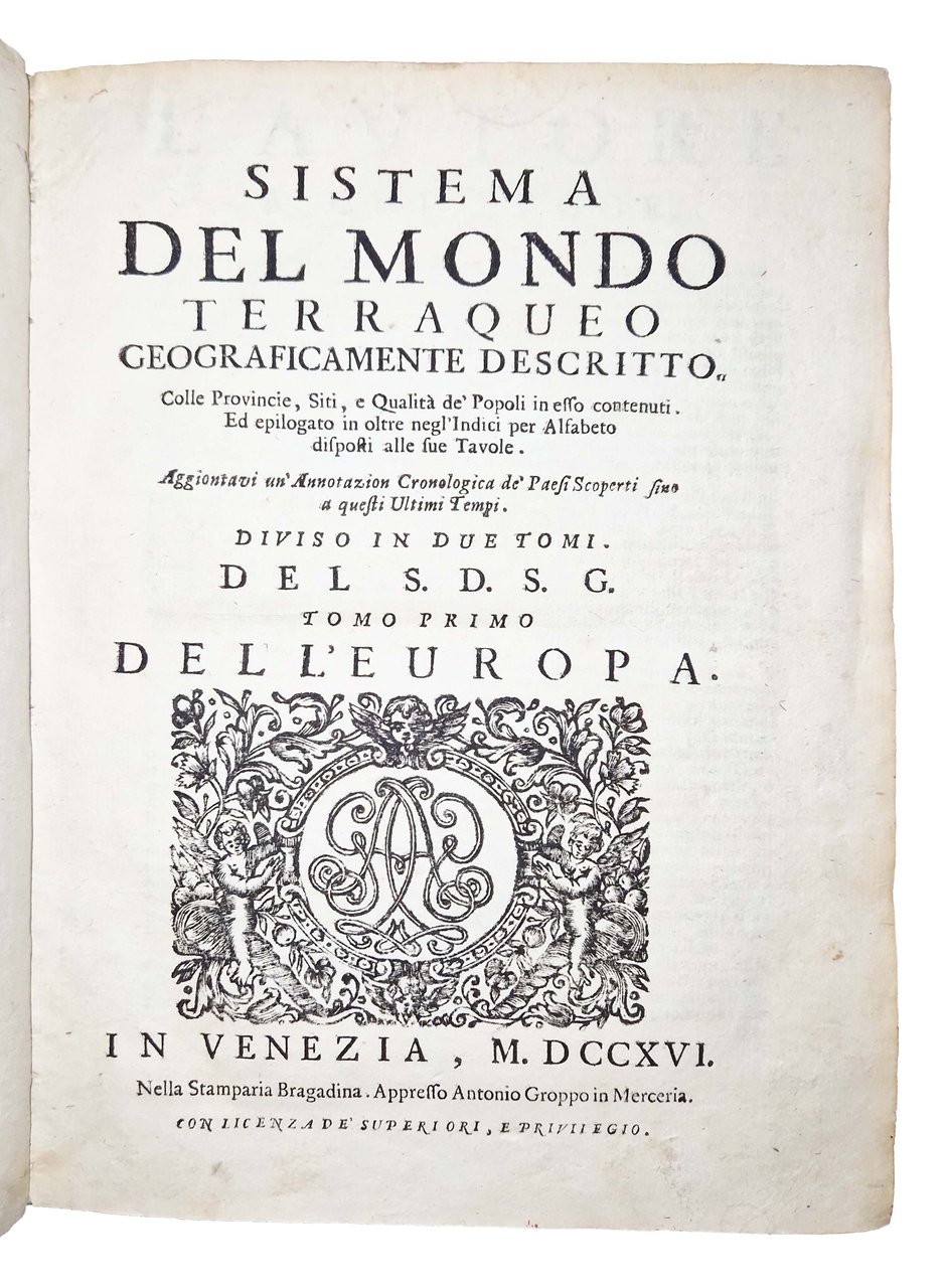 Sistema del mondo terraqueo geograficamente descritto. Colle provincie, siti, e … | Immagine principale