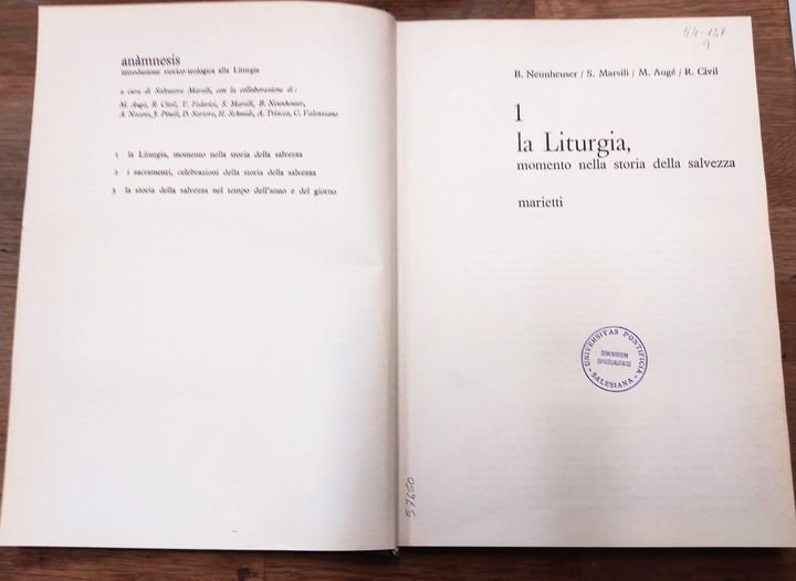 1: La liturgia : momento nella storia della salvezza