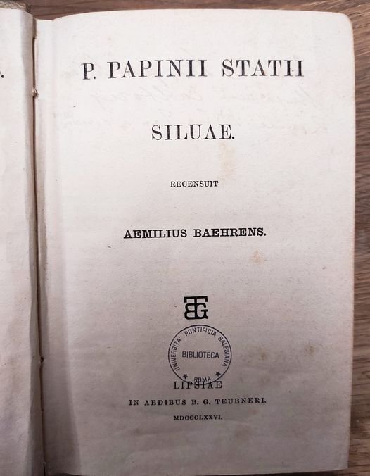 1: P. Papinii Statii Silvae, recensuit Aemilius Baehrens insieme a: …