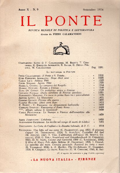 Il Ponte. Rivista mensile di Politica e Letteratura diretta da …