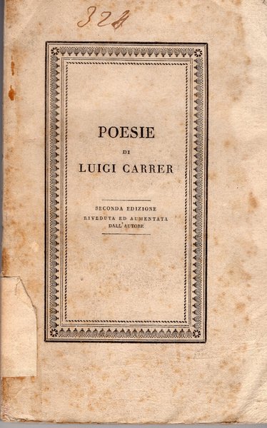 Poesie. Seconda ediz. riveduta ed aumentata dall'autore.