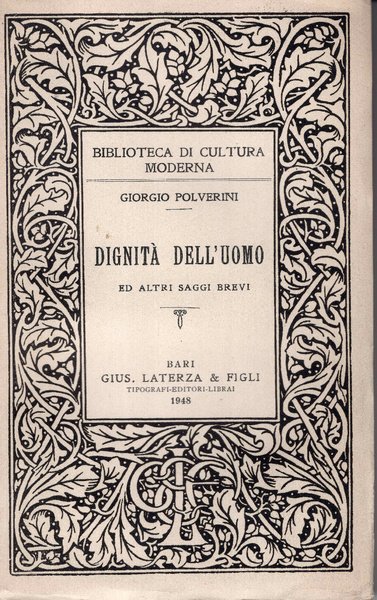 Dignita dell'uomo ed altri saggi brevi | Immagine principale
