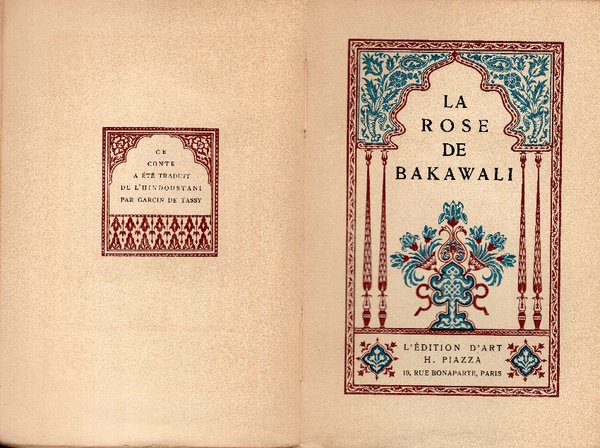 La Rose de Bakawali. Traduit de l'Hindoustani par Garcin de … | Immagine principale