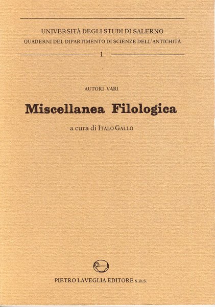 Miscellanea filologica