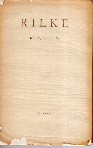 Requiem per un'amica. Per il conte Wolf Graf con Kalckreuth. …