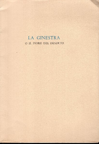 La Ginestra o il fiore del deserto