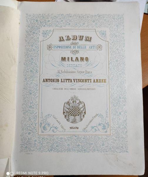 Album Esposizione di Belle Arti in Milano (anno VI). Dedicato …