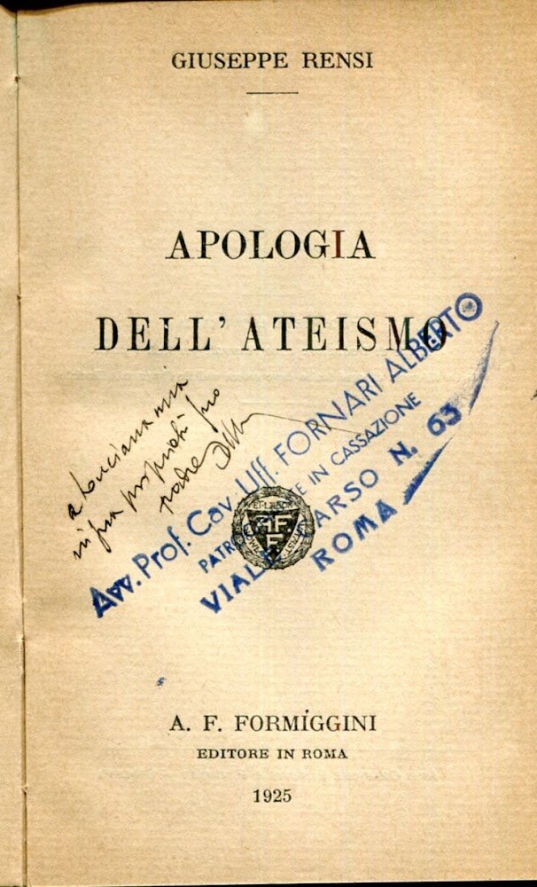 Apologia dell'ateismo.