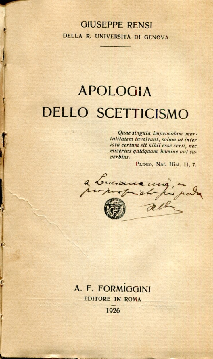 Apologia dello scetticismo