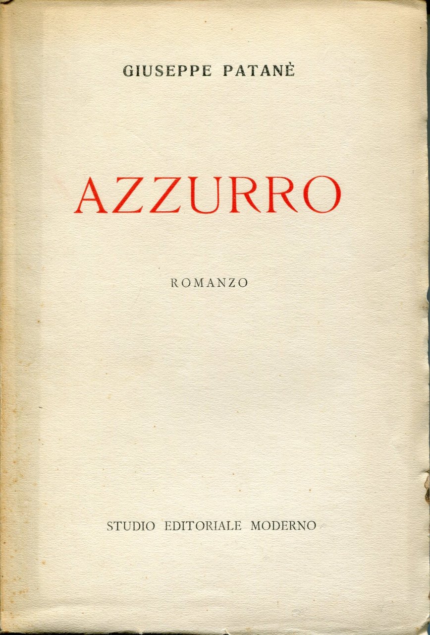Azzurro. Romanzo