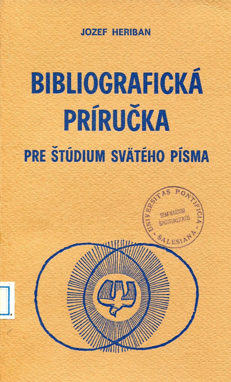 Bibliografická príručka : pre štúdium svätého písma | Immagine principale