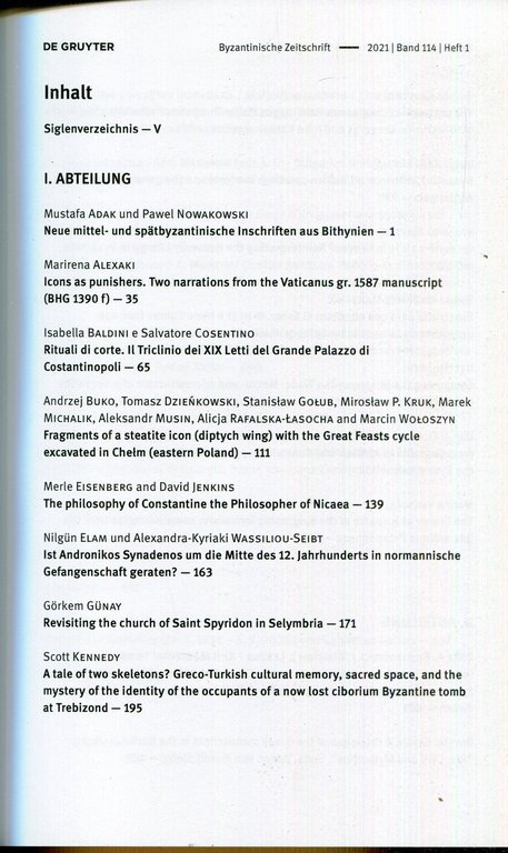 Byzantinische Zeitschrift. Bd.114.2021,H. 1
