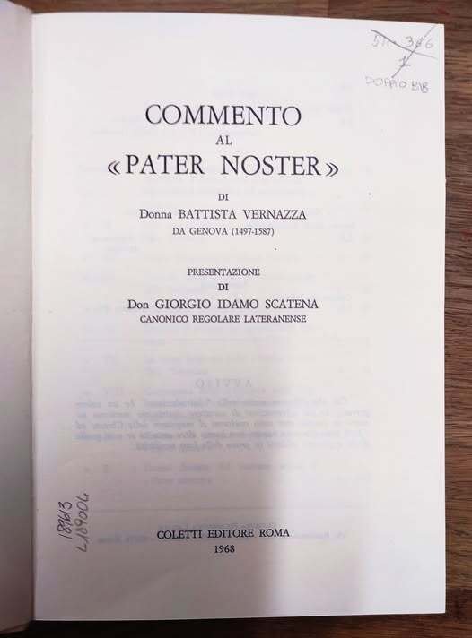 Commento al Pater noster. Presentazione di Giorgio Idamo Scatena