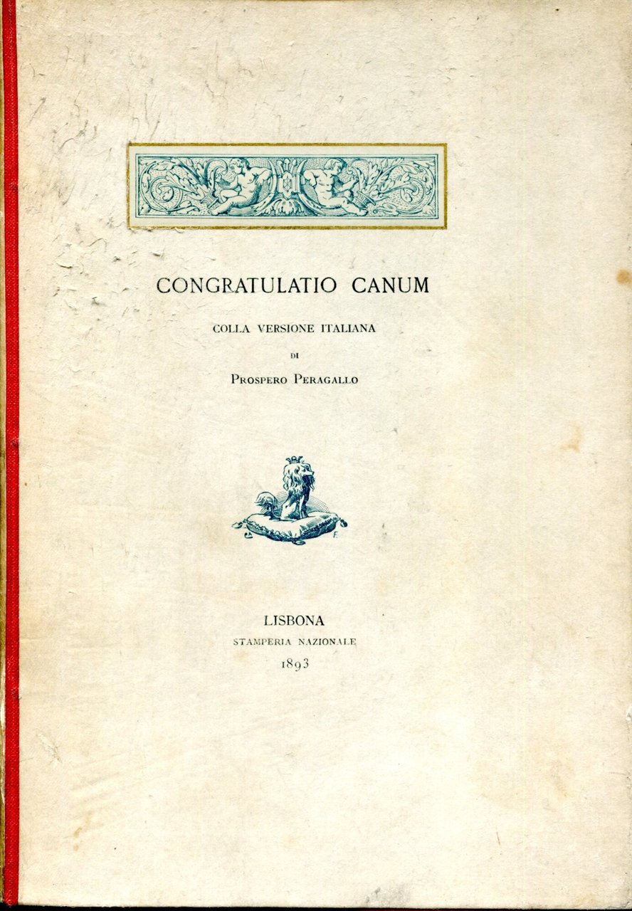 CONGRATULATIO CANUM colla versione italiana di Prospero Peragallo