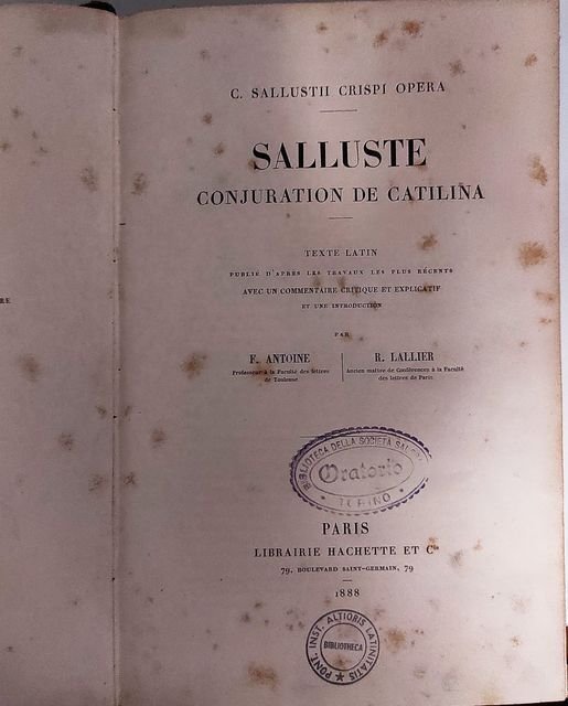 Conjuration de Catilina (De coniuratione Catilinae). Texte latin publié d'après …