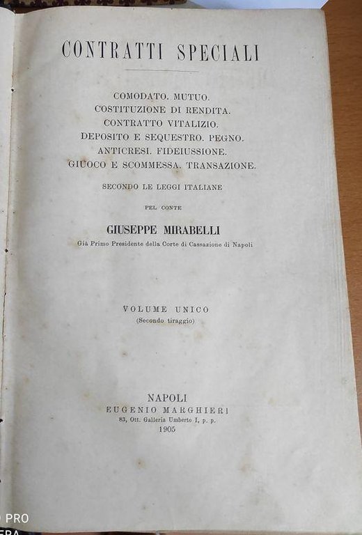 Contratti speciali: Comodato, mutuo, costituzione di rendita, contratto vitalizio, deposito …