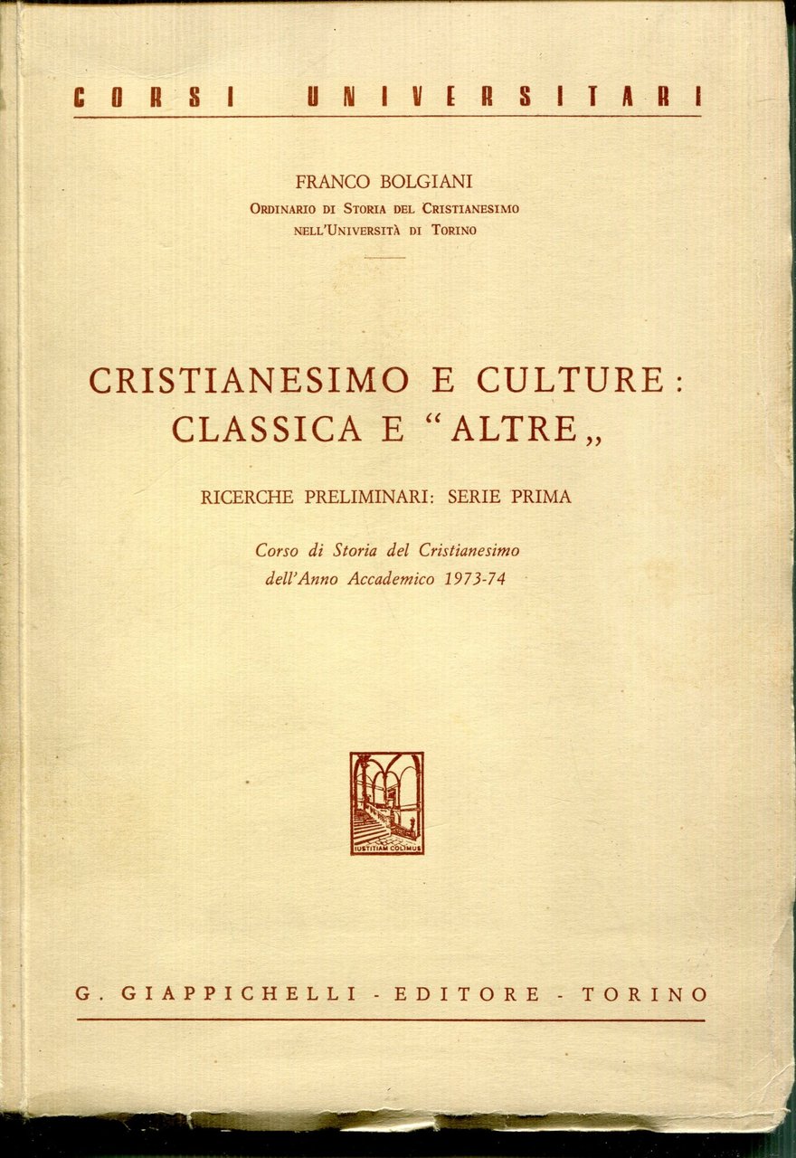 Cristianesimo e culture: classica e altre : ricerche preliminari: serie … | Immagine principale