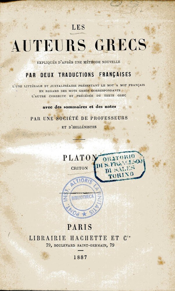 Criton. Les auteurs grecs expliqués d'après une méthode nouvelle par …