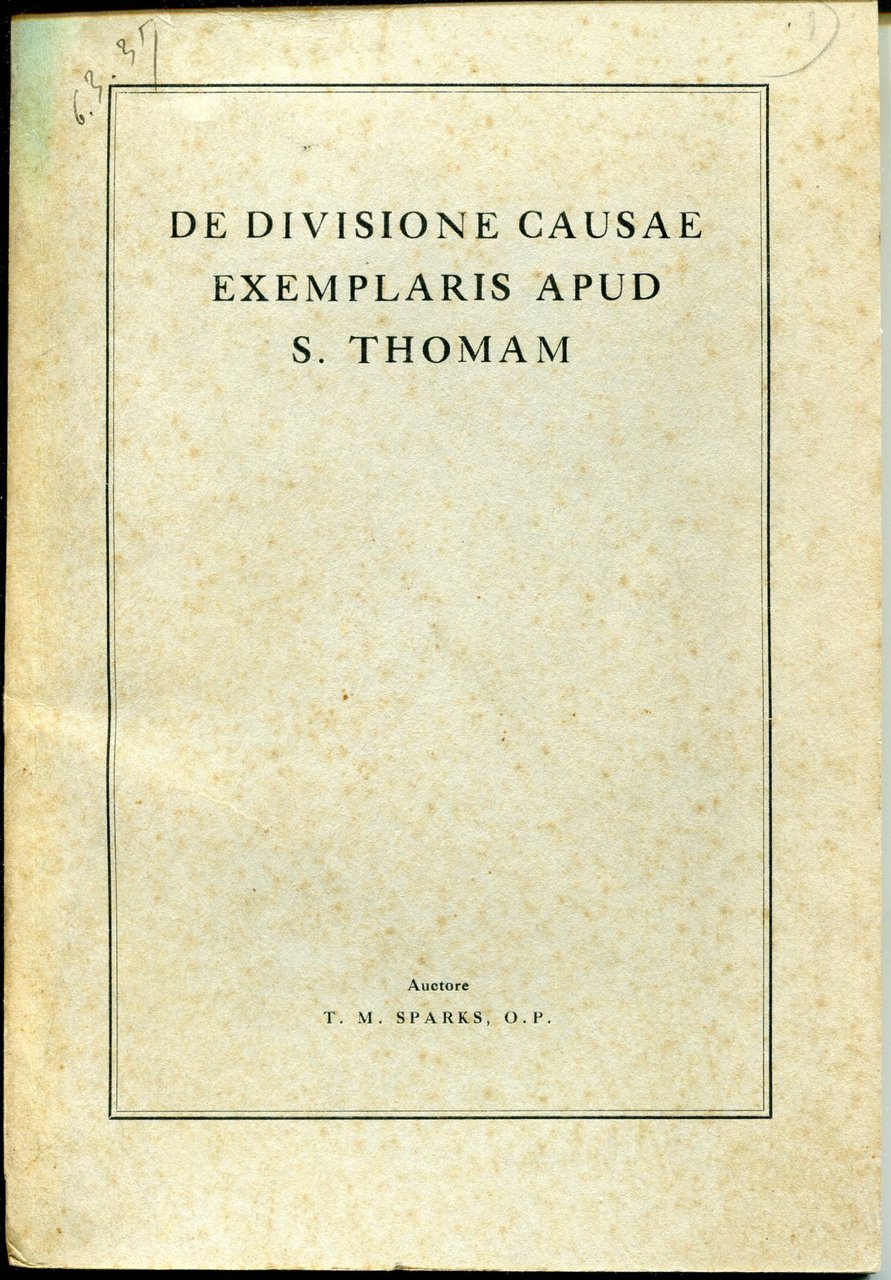 De divisione causae exemplaris apud S. Thomam